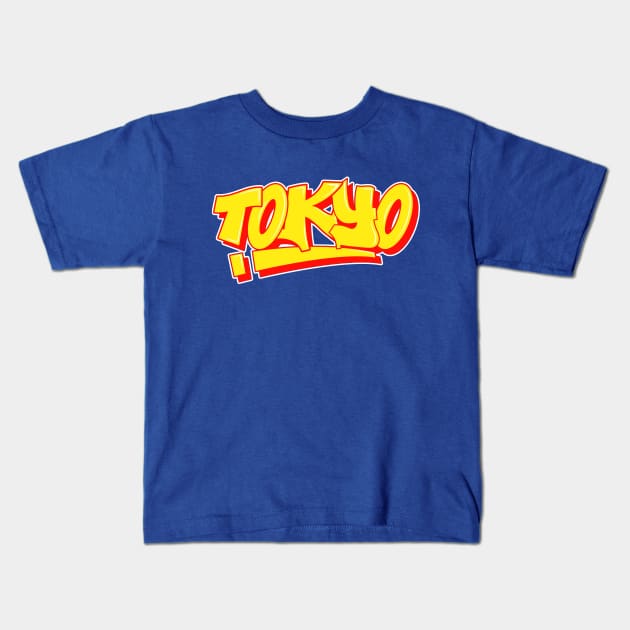 Tokyo Graffiti Art Kids T-Shirt by machmigo